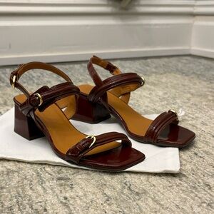 Sezane Dark Brown Strappy Heels